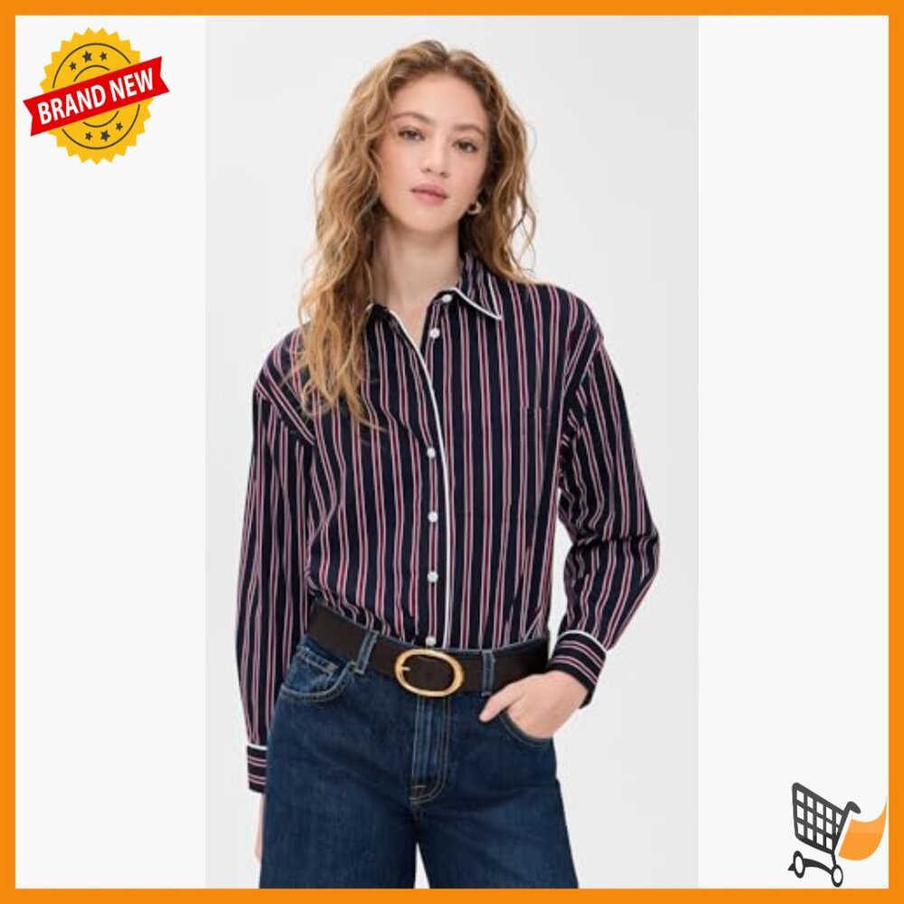 Long Sleeve Button Down Shirt With Patch Pocket A… - image 2